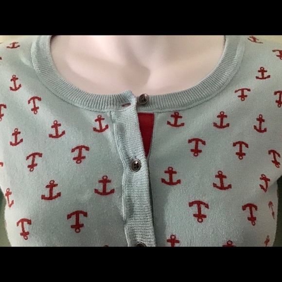 Cardigan lightweight soft anchor print - Picture 3 of 16